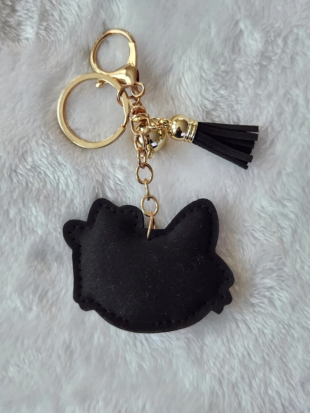 Sparkly Black Cat Keychain with Pink Bow Rhinestone Bag Charm - Picture 3 of 3